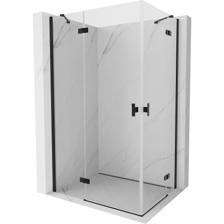 Mexen Mist-H Duo Duschkabine Schwenktür links 120 x 75 cm, transparent, schwarz - 8A5-120L-075P-70-00