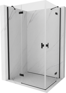 Mexen Mist-H Duo Duschkabine, links öffnend, 90 x 80 cm, transparent, schwarz - 8A5-090L-080P-70-00
