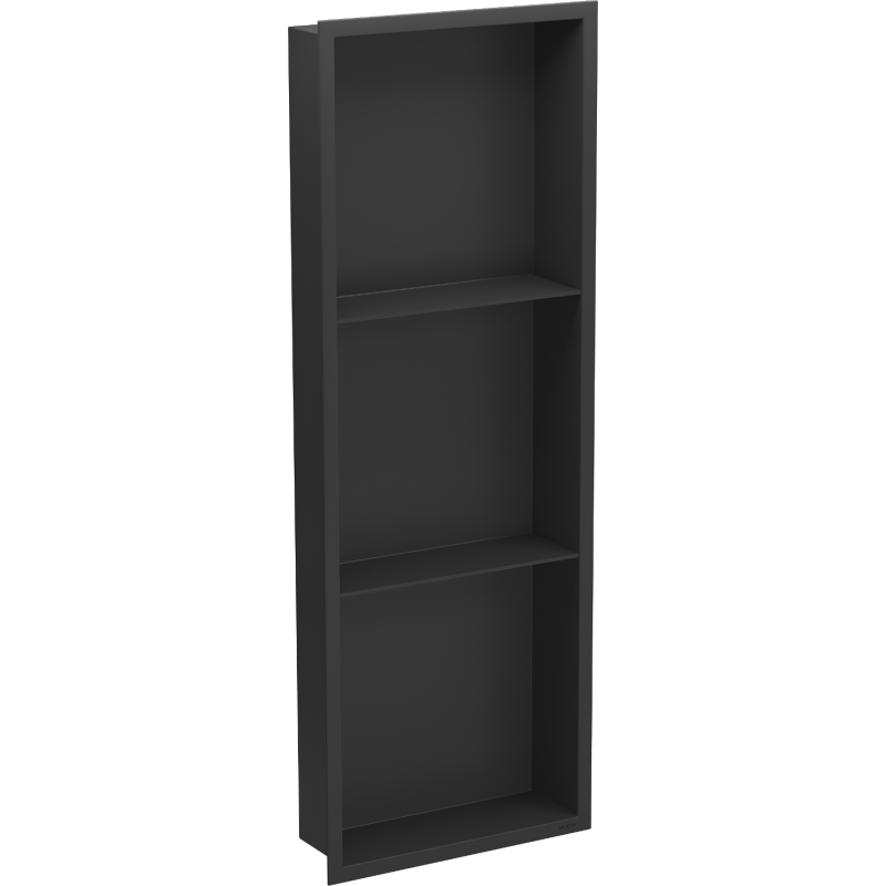 Mexen X-Wall-R Nischenregal mit Flansch und Regal 90 x 30 cm, schwarz - 1970903010S