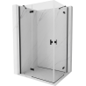 Mexen Mist-H Duo Duschkabine links öffnend 110 x 100 cm, transparent, schwarz - 8A5-110L-100P-70-00