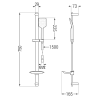 Mexen DB62 Duschset verschiebbar, schwarz - 785624584-70