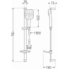 Mexen DB17 schwarz verschiebbares Duschset - 785174584-70