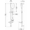 Mexen DB22 schwarzes, verschiebbares Duschset - 785224584-70
