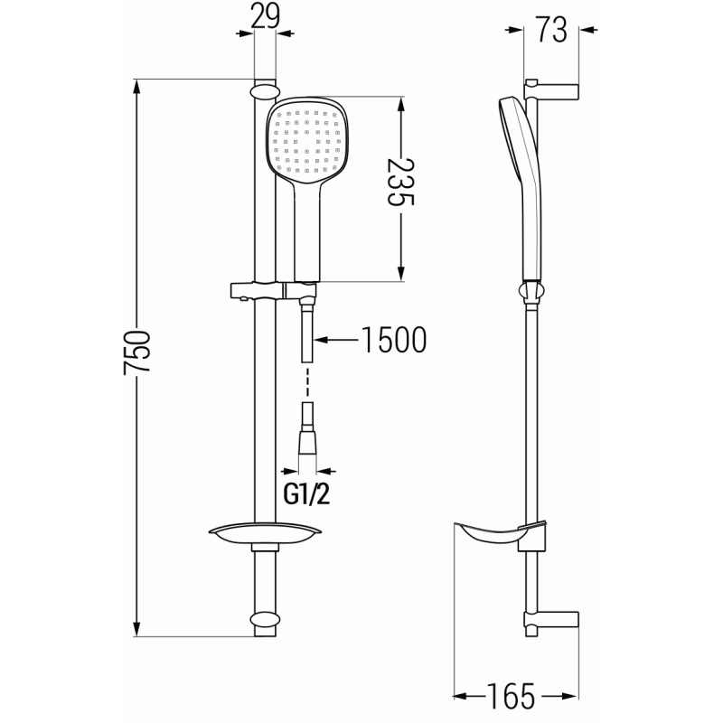 Mexen DB33 verstellbares Duschset, Chrom - 785334584-00