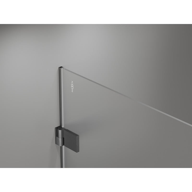 Mexen Lunar-B Duschkabine rechts 85 x 80 cm, transparent, gebürstetes Kanonengrau - 832-085-080-66-00-P