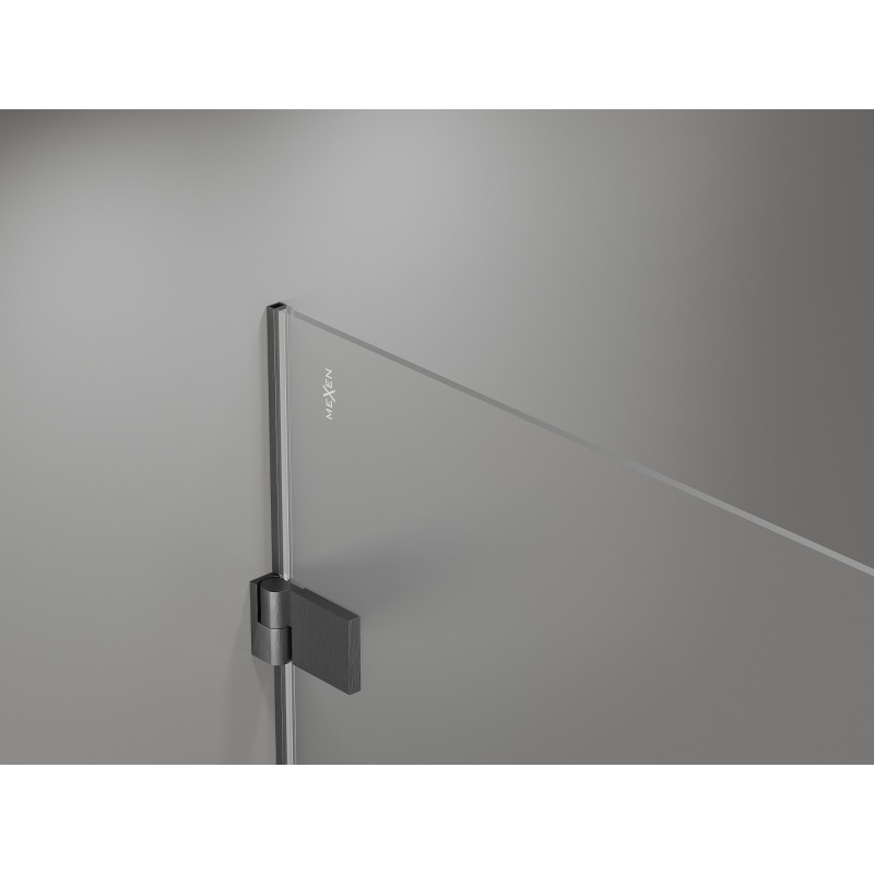 Mexen Lunar-B Duschkabine rechts öffnend 95 x 80 cm, transparent, gebürstet Gun Gray - 832-095-080-66-00-P