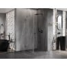 Mexen Lunar-B Duschkabine, rechte Schwingtür 90 x 90 cm, transparent, gebürstetes Gun Gray - 832-090-090-66-00-P