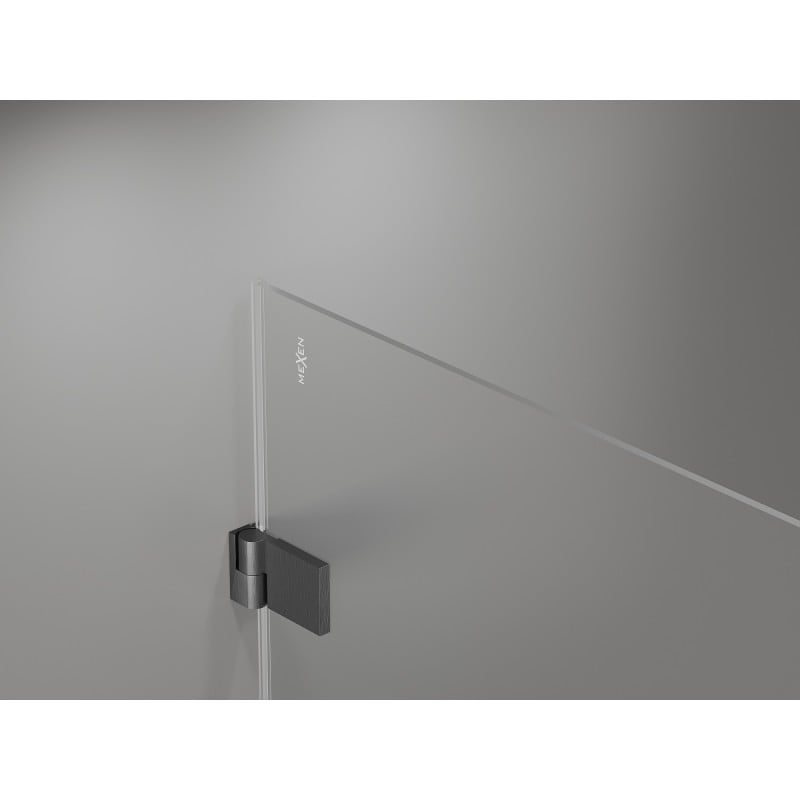 Mexen Lunar-B Duschkabine, rechte Tür, 100 x 90 cm, transparent, gebürstetes Gun Gray - 832-100-090-66-00-P
