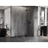 Mexen Lunar-B Duschkabine Schwenktür Rechts 100 x 100 cm, Transparent, Gebürstet Gun Gray - 832-100-100-66-00-P