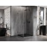 Mexen Lunar-B Duschkabine schwenkbar rechts 100 x 100 cm, transparent, gun gray gebürstet - 832-100-100-66-00-P