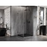Mexen Lunar-B Duschkabine Schwenktür Rechts 100 x 100 cm, Transparent, Gebürstet Gun Gray - 832-100-100-66-00-P