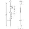 Mexen DS40 schiebbares Duschset, schwarz - 785404583-70