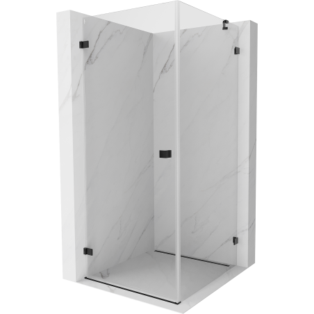 Mexen Lunar-B Duschkabine schwenkbar links 80 x 80 cm, transparent, schwarz - 832-080-080-70-00-L
