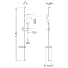 Mexen DS22 schwarzes, verschiebbares Duschset - 785224583-70