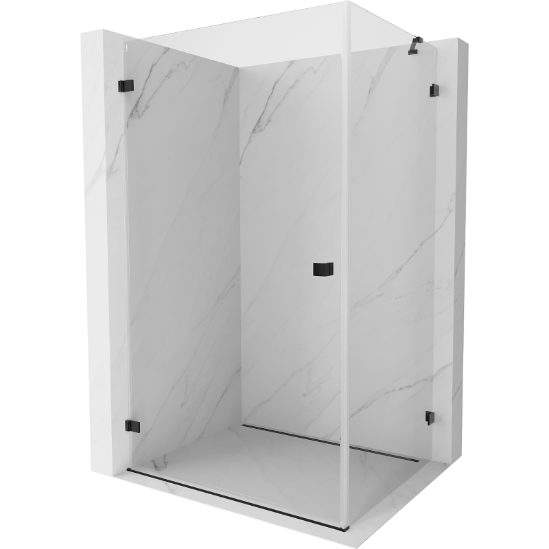 Mexen Lunar-B Duschkabine schwenkbar links 85 x 80 cm, transparent, schwarz - 832-085-080-70-00-L