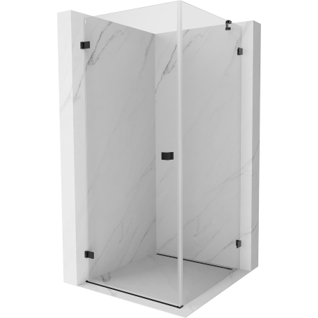 Mexen Lunar-B Duschkabine schwenkbar links 100 x 100 cm, transparent, schwarz - 832-100-100-70-00-L