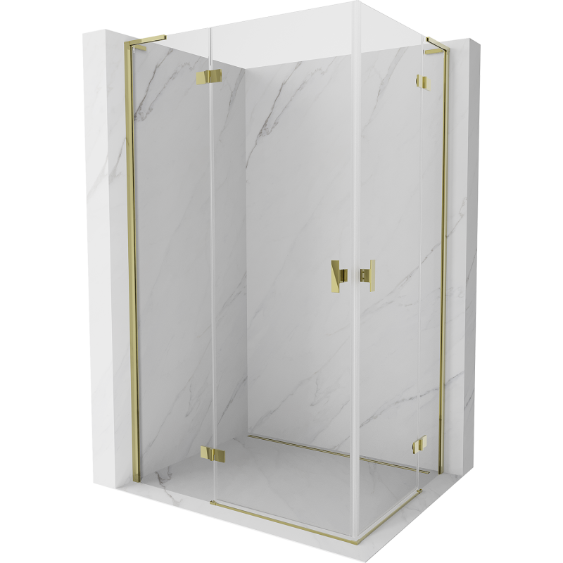 Mexen Mist-H L Duo Duschkabine, schwenkbar, links 105 x 75 cm, transparent, gold - 8A5L-105L-075P-50-00