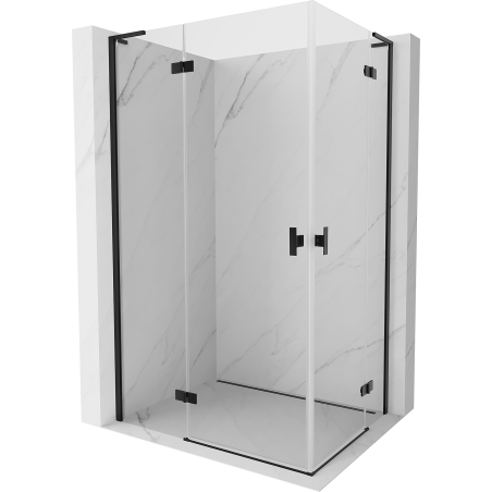 Mexen Mist-H L Duo Duschkabine, links öffnend, 100 x 90 cm, transparent, schwarz - 8A5L-100L-090P-70-00