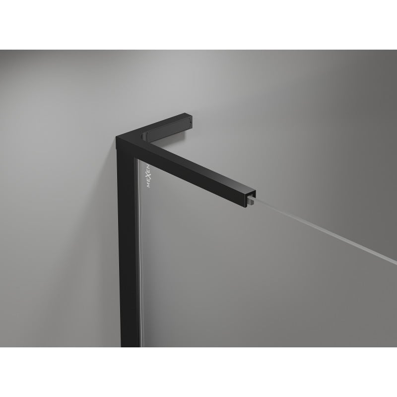 Mexen Mist-H L Duo Duschkabine, rechte Schwenktür, 90 x 95 cm, transparent, schwarz - 8A5L-090L-095P-70-00