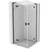 Mexen Mist-H L Duo Duschkabine mit Öffnung 105 x 105 cm, transparent, schwarz - 8A5L-105L-105P-70-00