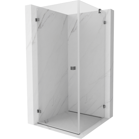 Mexen Lunar-B Duschkabine schwenkbar links 80 x 80 cm, transparent, Gun Metal - 832-080-080-95-00-L