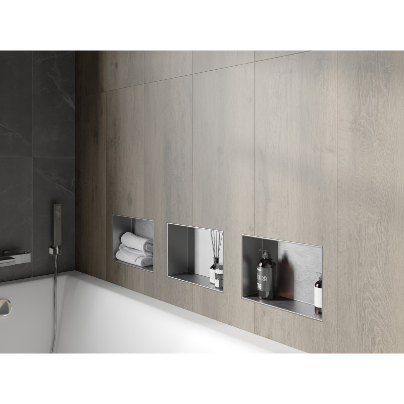 Mexen X-Wall-NR Nischenregal ohne Flansch 30 x 20 cm, Inox - 1911302010