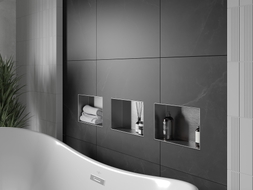 Mexen X-Wall-NR Einbauregal ohne Flansch 30 x 20 cm, Inox - 1911302010