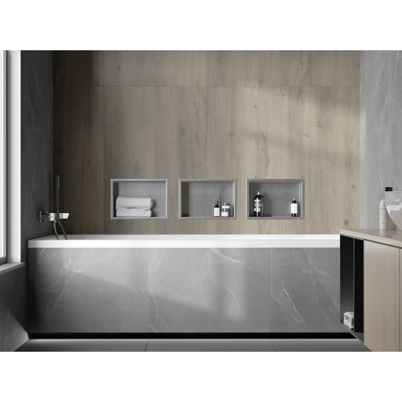 Mexen X-Wall-NR Einbauregal ohne Flansch 30 x 20 cm, Inox - 1911302010