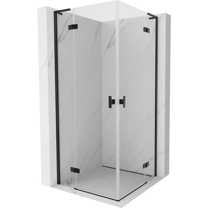 Mexen Mist-H L Duo Duschkabine Pendeltür 110 x 110 cm, transparent, schwarz - 8A5L-110L-110P-70-00