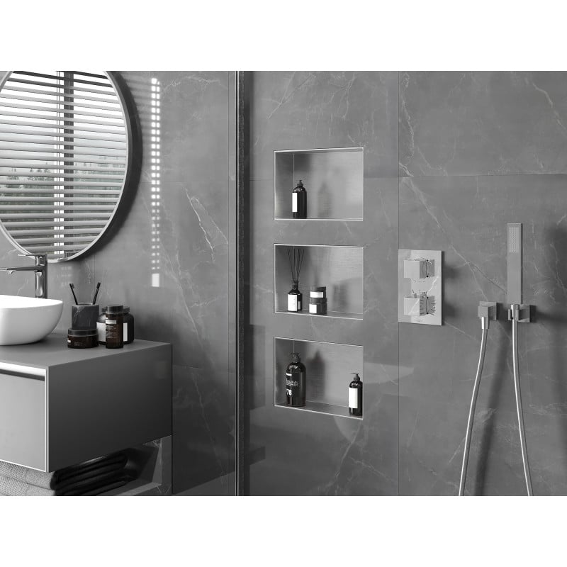 Mexen X-Wall-NR Einbauregal ohne Flansch 30 x 20 cm, Inox - 1911302010