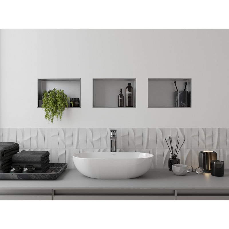 Mexen X-Wall-NR Einbauregal ohne Flansch 30 x 20 cm, Inox - 1911302010