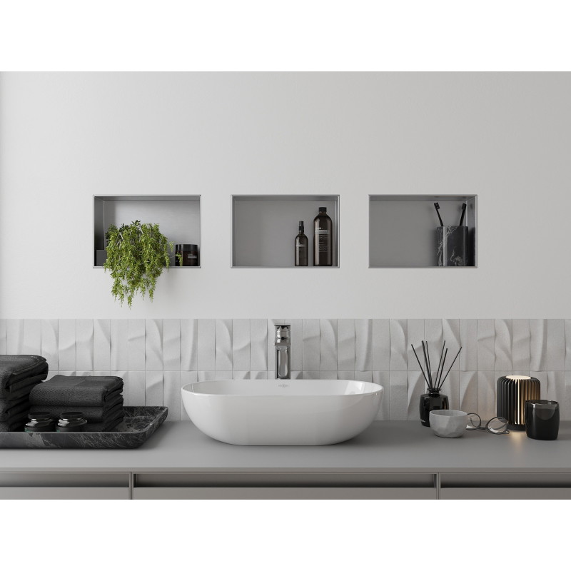 Mexen X-Wall-NR Nischenregal ohne Flansch 30 x 20 cm, Inox - 1911302010