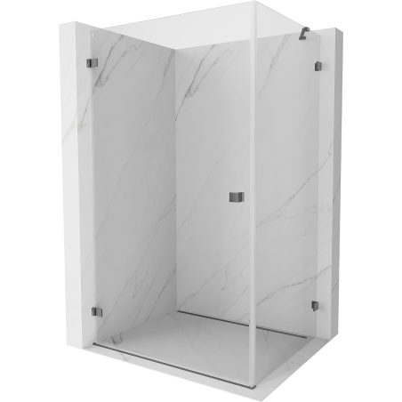 Mexen Lunar-B Duschkabine schwenkbar links 90 x 80 cm, transparent, Gun Metal - 832-090-080-95-00-L