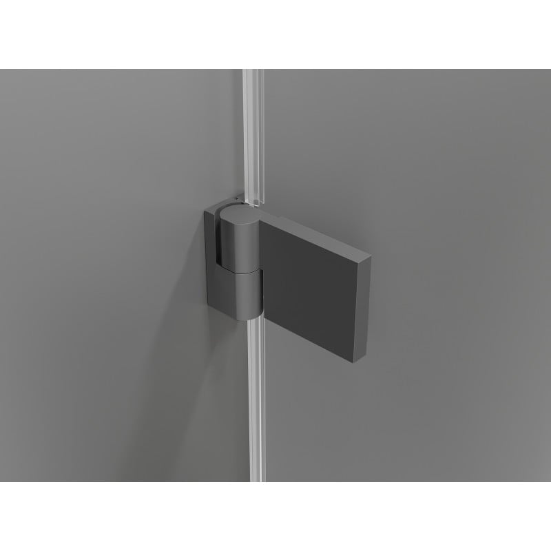 Mexen Lunar-B Duschkabine schwenkbar links 90 x 80 cm, transparent, Gun Metal - 832-090-080-95-00-L