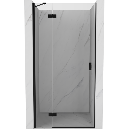 Mexen Mist-H linke, aufklappbare Duschabtrennung 110 cm, transparent, schwarz - 8A5-110-000-70-00-L