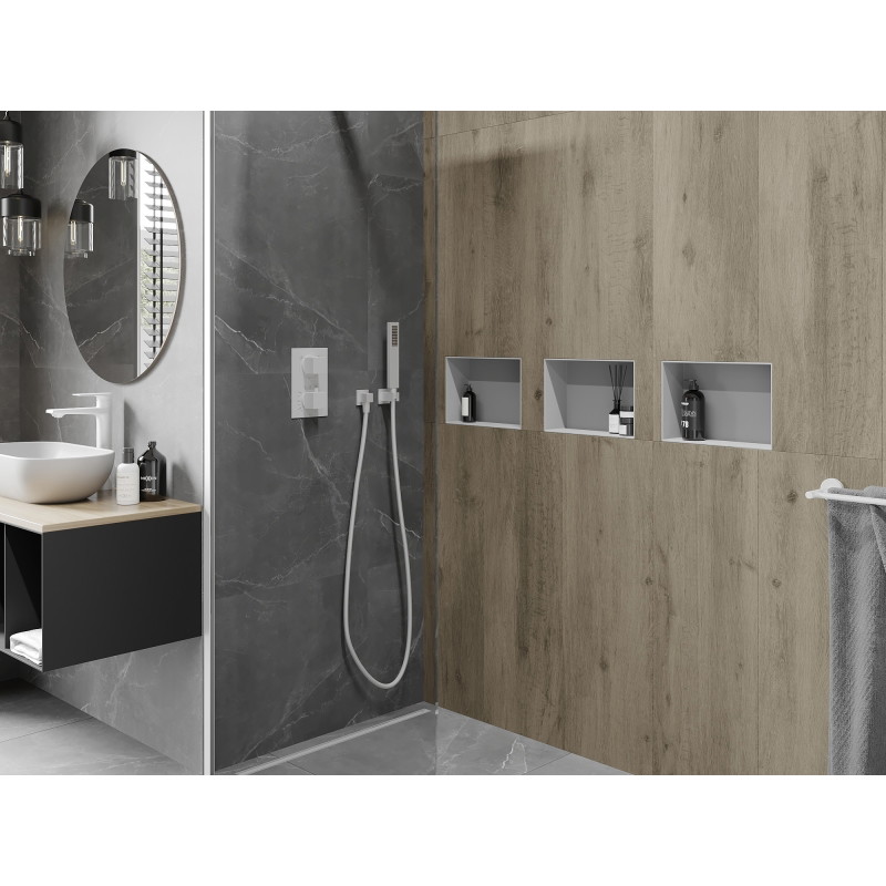 Mexen X-Wall-NR Nischenregal bex ohne Flansch 30 x 20 cm, weiß - 1921302010