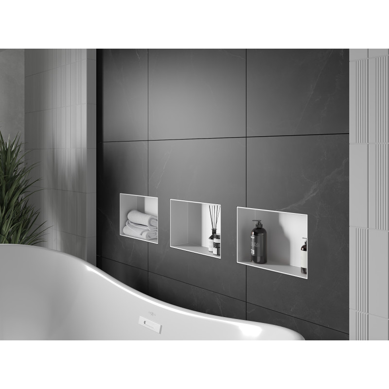 Mexen X-Wall-NR Nischenablage ohne Flansch 30 x 20 cm, weiß - 1921302010