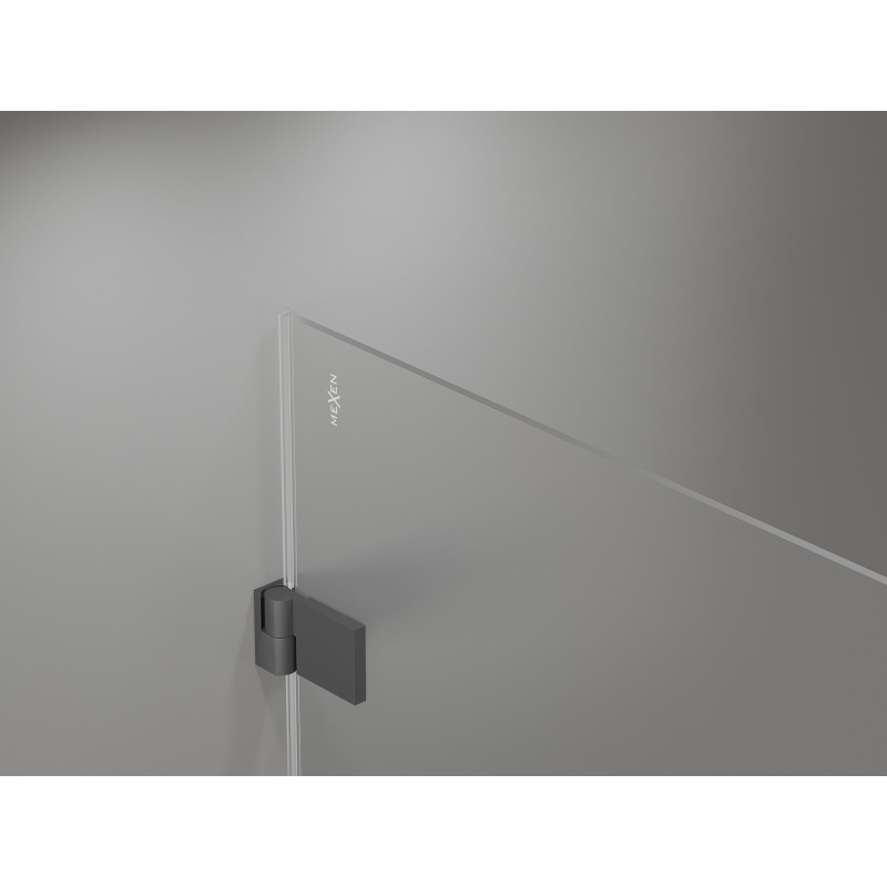 Mexen Lunar-B Duschkabine, schwenkbar, links, 95 x 80 cm, transparent, Gun Metal - 832-095-080-95-00-L
