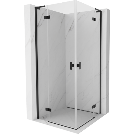 Mexen Mist-H L Duo Duschkabine Schwenkbar 120 x 120 cm, transparent, schwarz - 8A5L-120L-120P-70-00