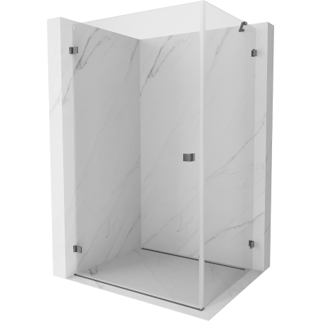 Mexen Lunar-B Duschkabine Schwenktür links 100 x 80 cm, transparent, Gun Metal - 832-100-080-95-00-L
