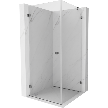 Mexen Lunar-B Duschkabine schwenkbar links 90 x 90 cm, transparent, Gun Metal - 832-090-090-95-00-L