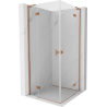 Mexen Mist-H L Duo Duschkabine, Schwenktür 70 x 70 cm, transparent, gebürstetes Kupfer - 8A5L-070L-070P-65-00