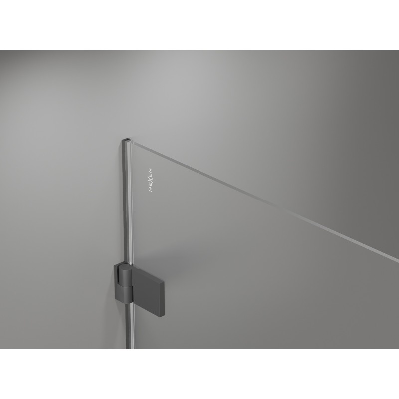 Mexen Lunar-B Duschkabine Schwenkbar links 100 x 90 cm, transparent, Gun Metal - 832-100-090-95-00-L