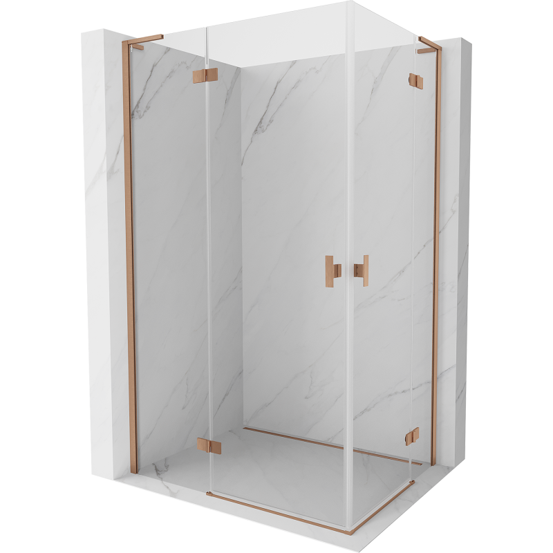 Mexen Mist-H L Duo Duschtür links 100 x 70 cm, transparent, gebürstetes Kupfer - 8A5L-100L-070P-65-00