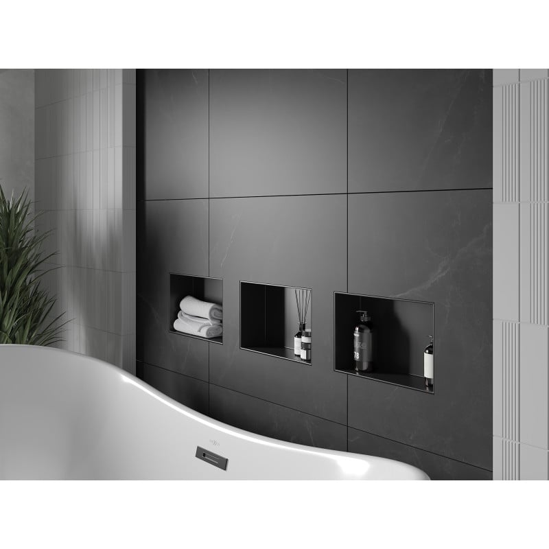 Mexen X-Wall-NR Einbauregal ohne Rand 30 x 20 cm, schwarz - 1971302010