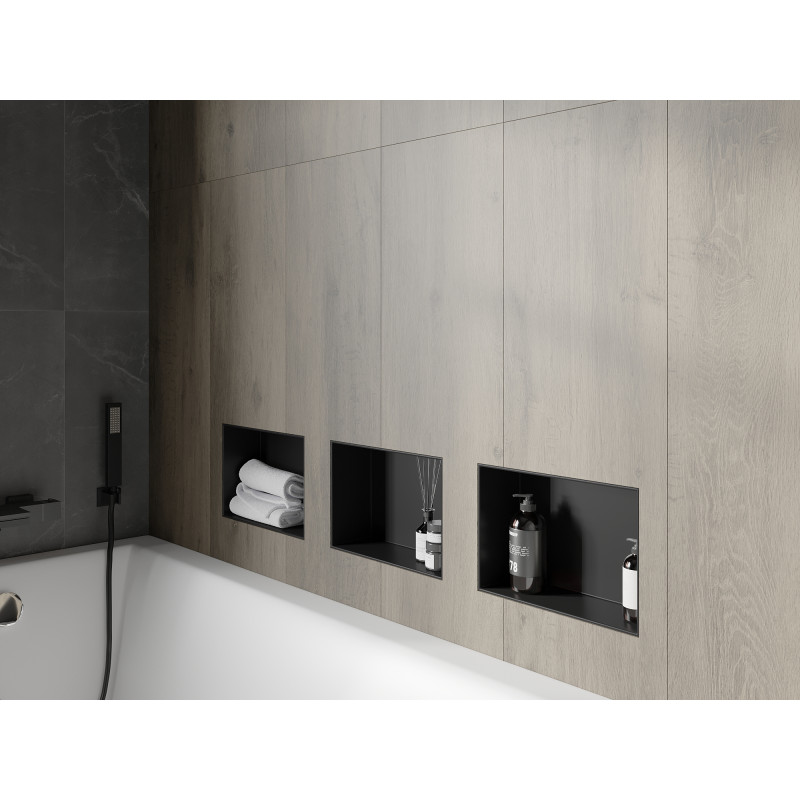 Mexen X-Wall-NR Nischenschrank ohne Flansch 30 x 20 cm, schwarz - 1971302010