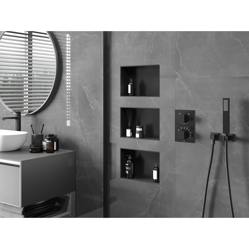 Mexen X-Wall-NR Einbauregal ohne Rand 30 x 20 cm, schwarz - 1971302010