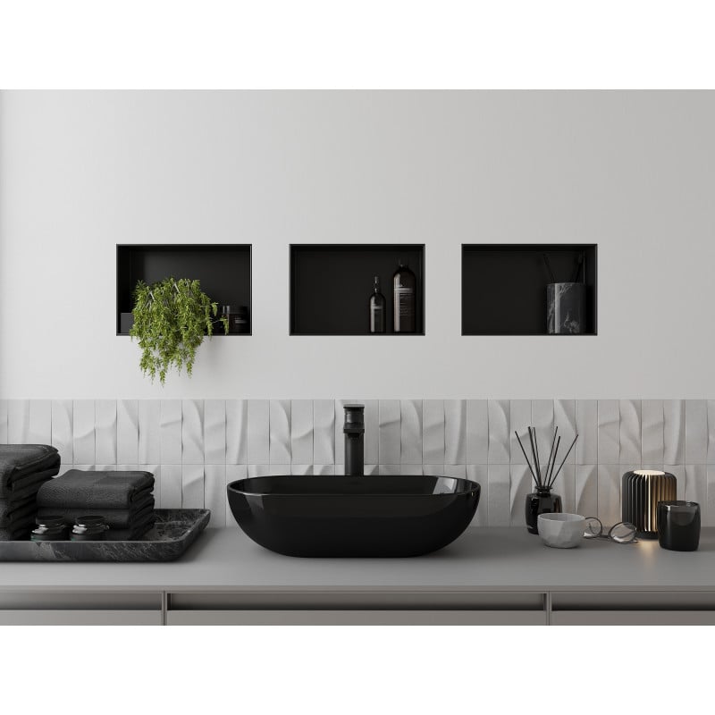Mexen X-Wall-NR Einbauregal ohne Rand 30 x 20 cm, schwarz - 1971302010