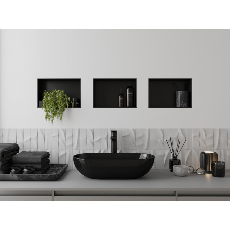 Mexen X-Wall-NR Nischenregal ohne Flansch 30 x 20 cm, schwarz - 1971302010