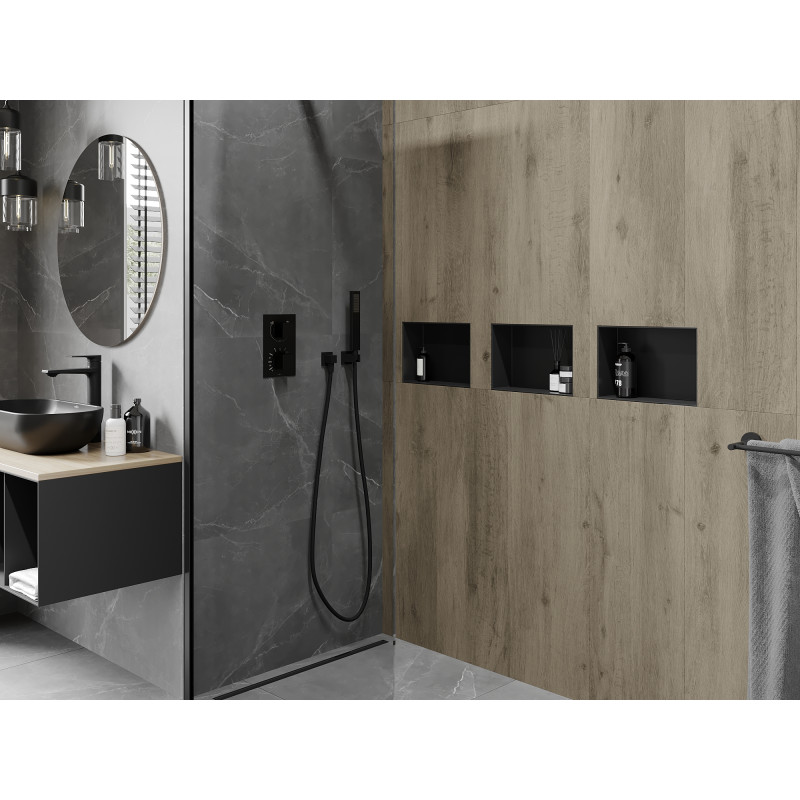 Mexen X-Wall-NR Nischenschrank ohne Flansch 30 x 20 cm, schwarz - 1971302010